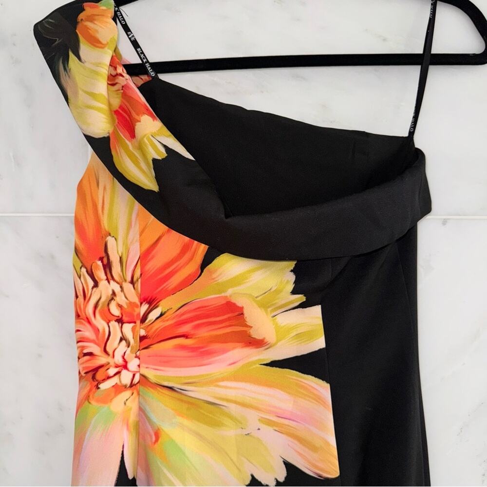 Black Halo Dolan One-Shoulder Gown Black Bursting Bloom 4 - Picture 14 of 16
